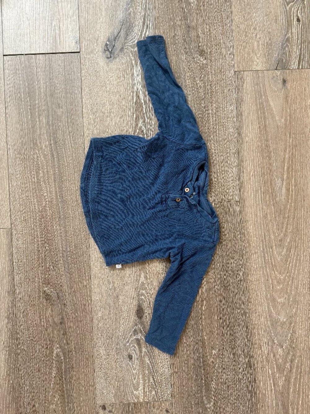 Honest Baby Clothing Navy Waffle Knit Henley Size 24M